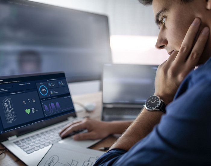 Man working on a laptop