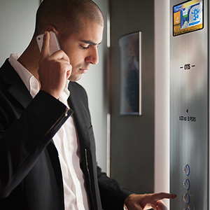 man calling an elevator