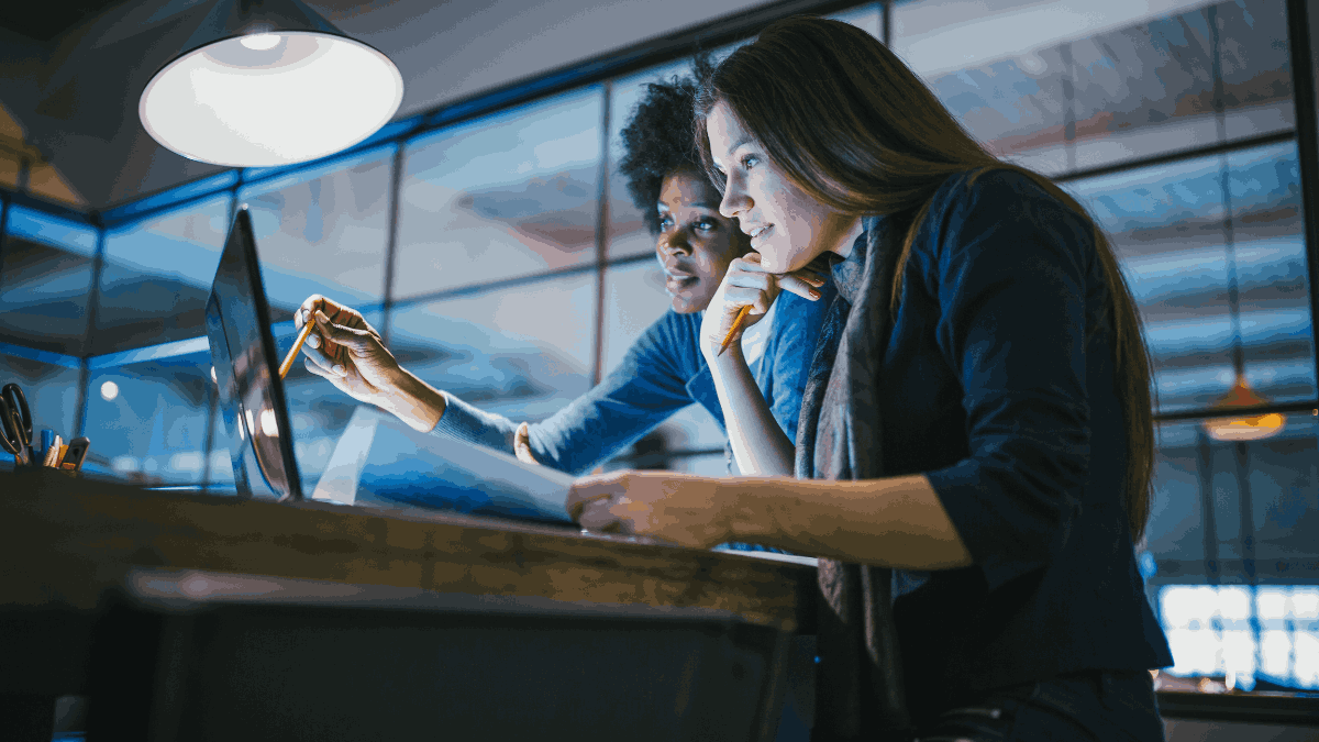 Women working in the laptop