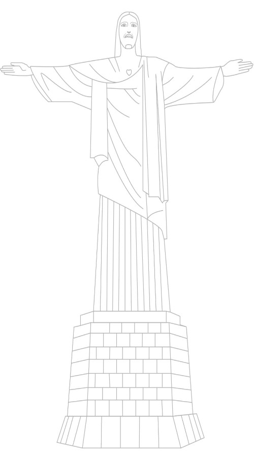 Christ the redeemer line drawing