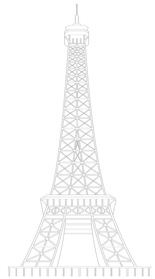 eiffel tower line drawing
