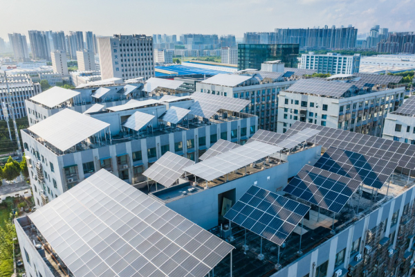 Solar panels on rooftop