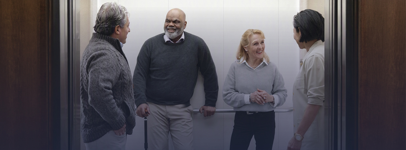 Group of Communicating in Elevator